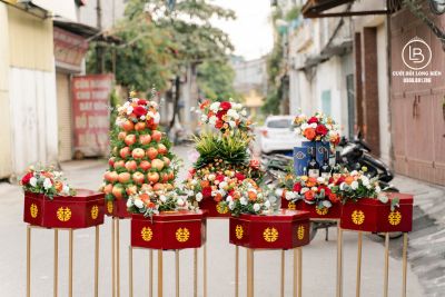 Tráp Ăn Hỏi 7 Tráp Hoa Tươi Ngũ Quả - 7V07